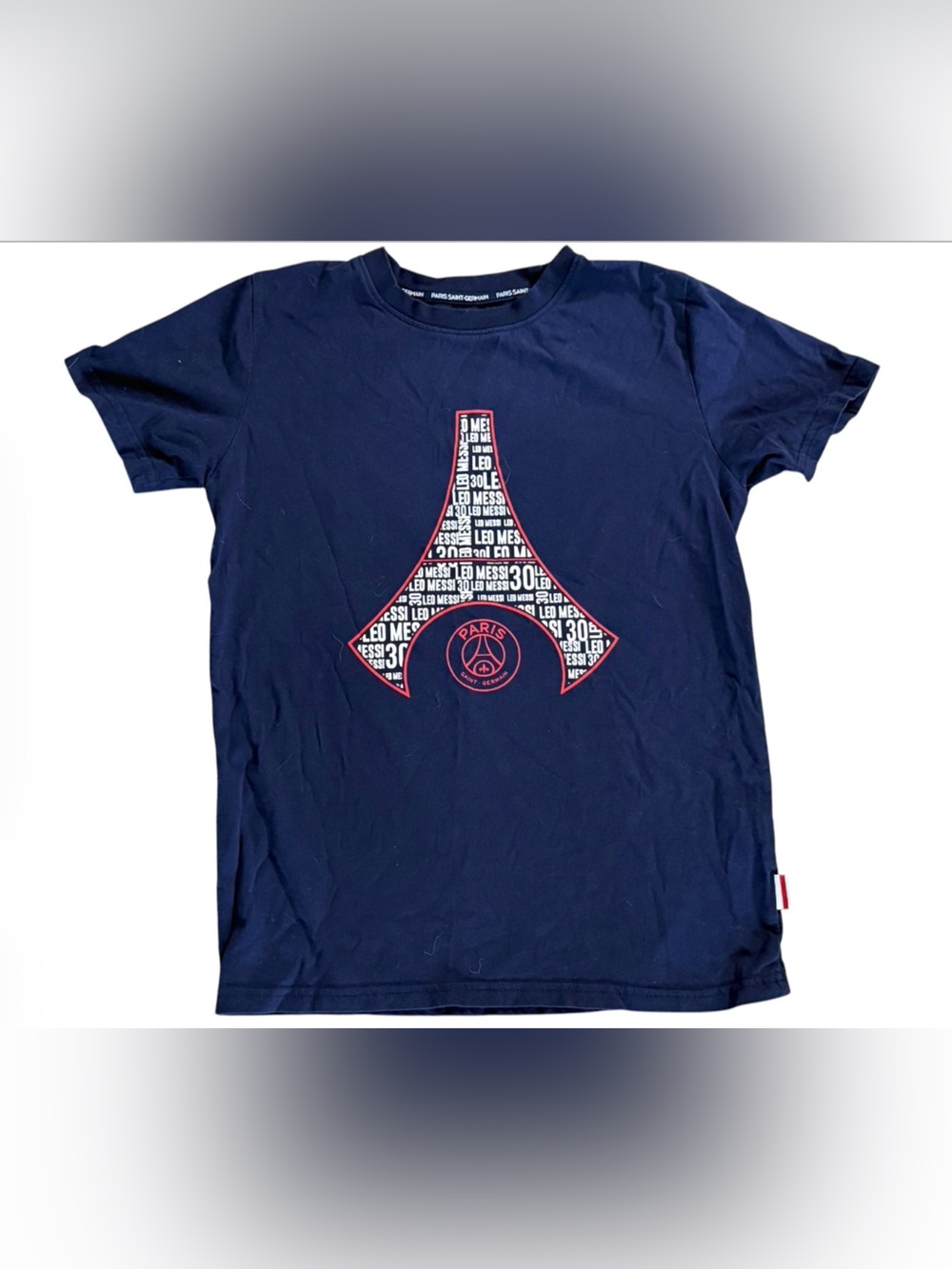 Kids Rare Paris Saint Germain  'Messi 30' soccer Eiffel Tower T Shirt